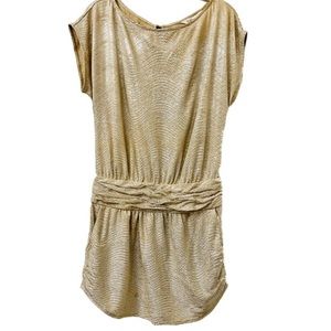 Bcbgeneration Gold Metallic Evening Dress Sise 2